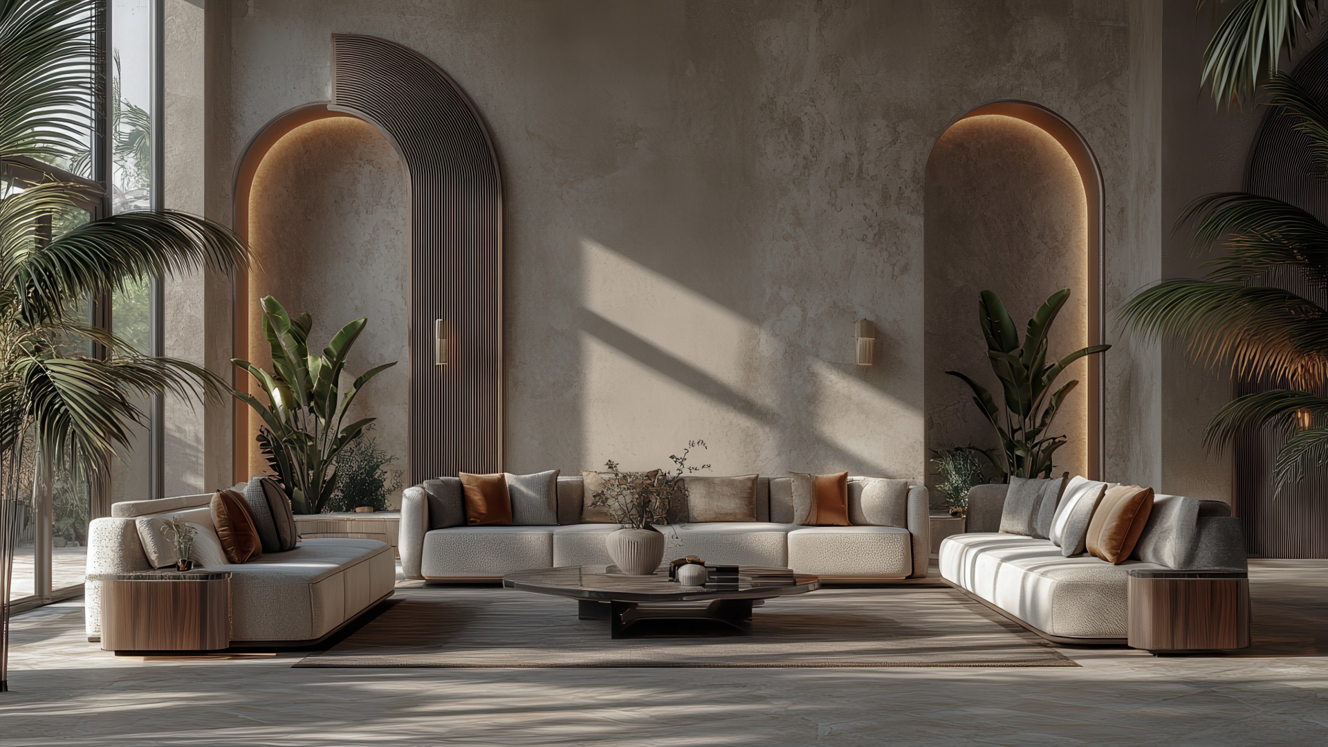 صالة حديثة بتصميم داخلي أنيق